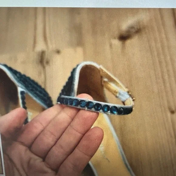Betsy Johnson NWT - Size 7.5 Elegant Debie Bejeweled Strap Wedge - Picture 12 of 14